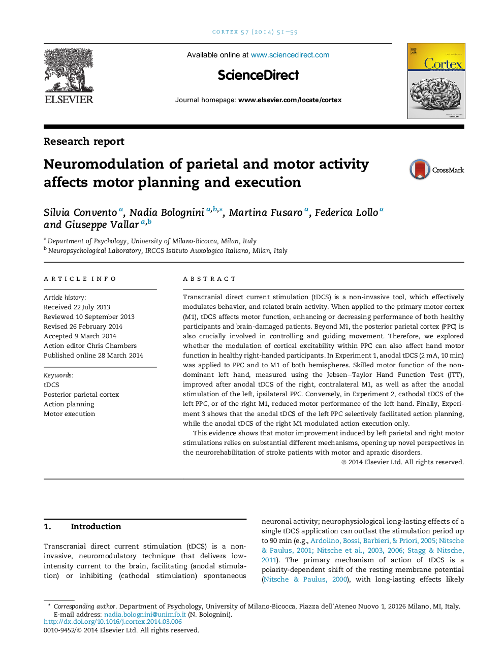 Neuromodulation of parietal and motor activity affects motor planning and execution