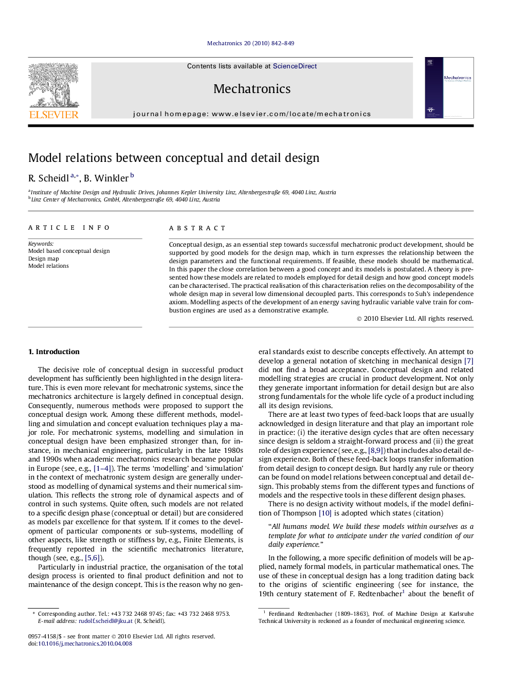 Model relations between conceptual and detail design