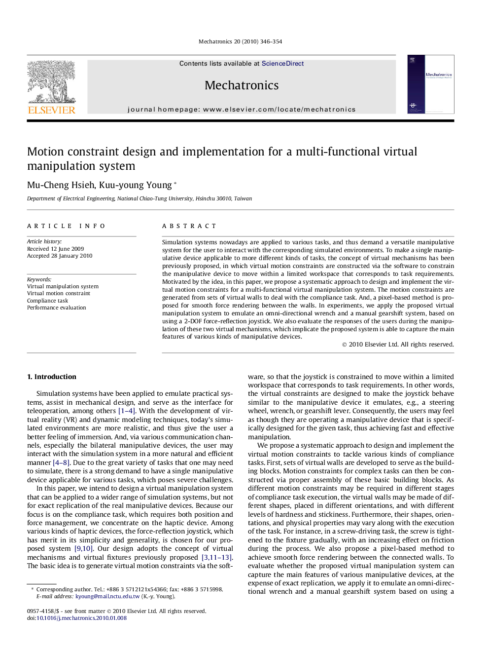 Motion constraint design and implementation for a multi-functional virtual manipulation system