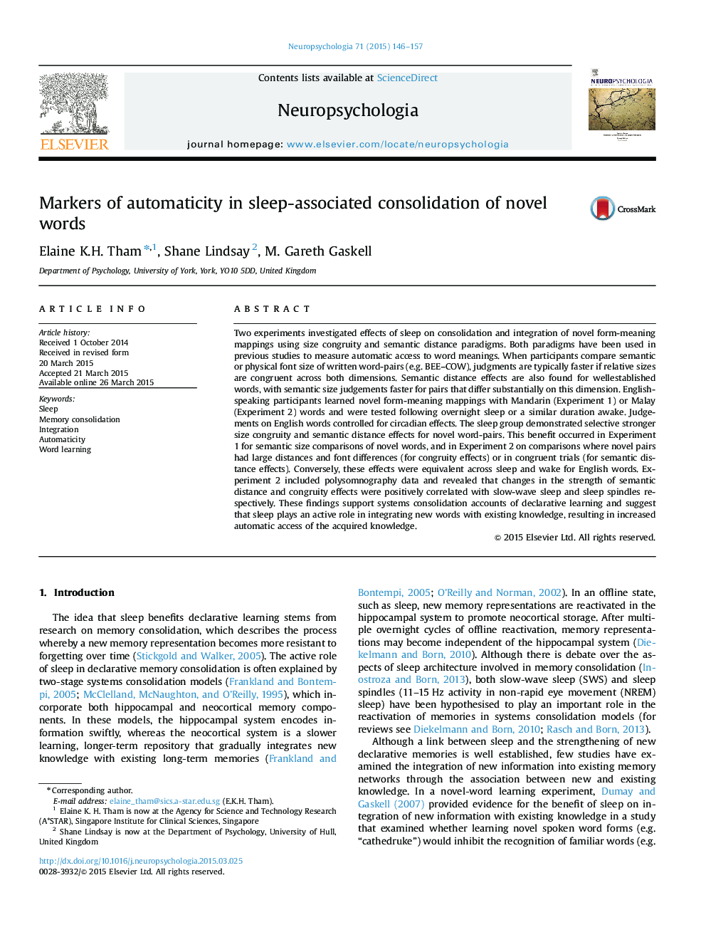 Markers of automaticity in sleep-associated consolidation of novel words