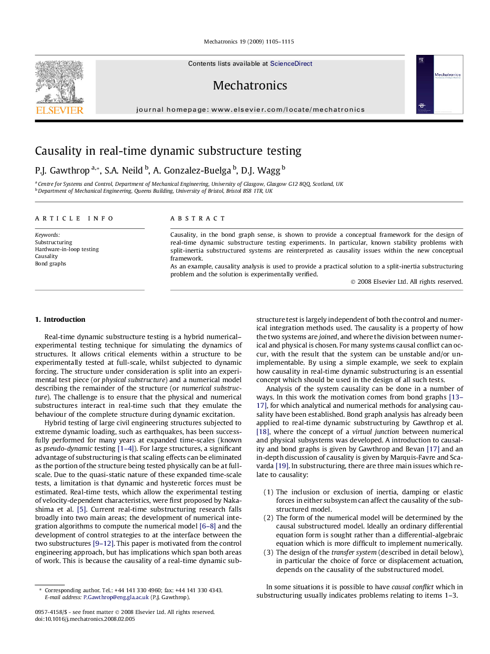 Causality in real-time dynamic substructure testing