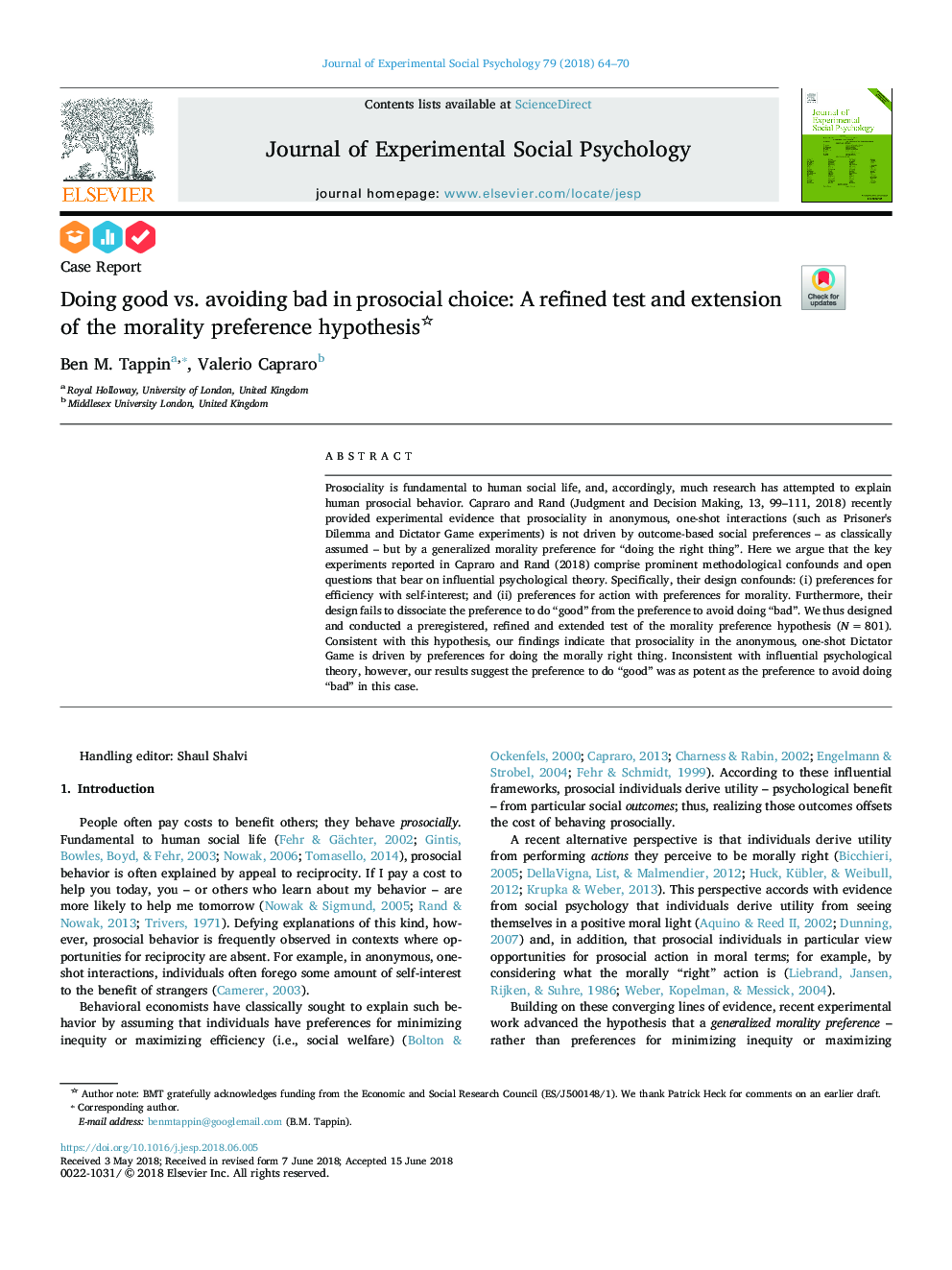 Doing good vs. avoiding bad in prosocial choice: A refined test and extension of the morality preference hypothesis