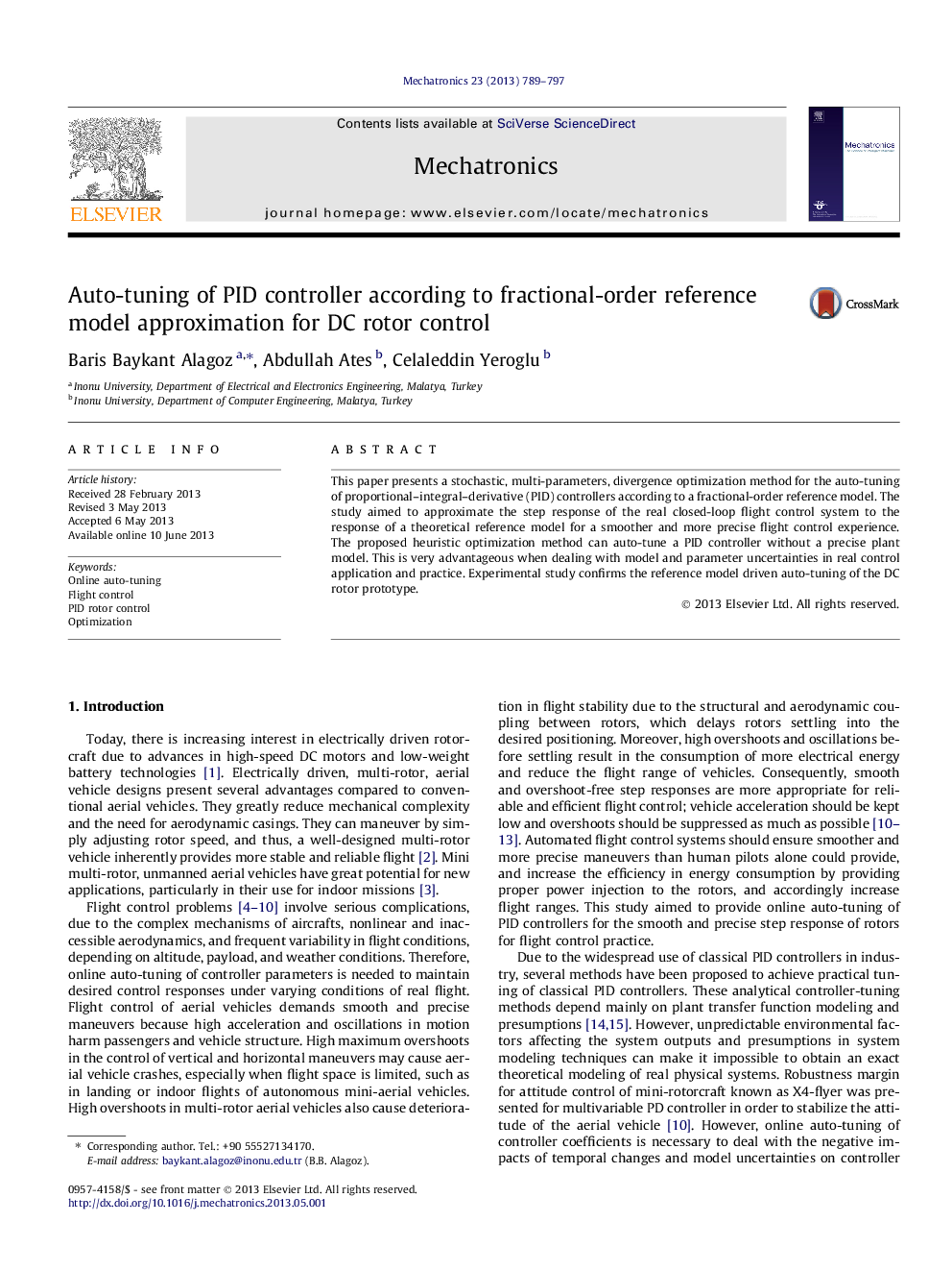 Auto-tuning of PID controller according to fractional-order reference model approximation for DC rotor control