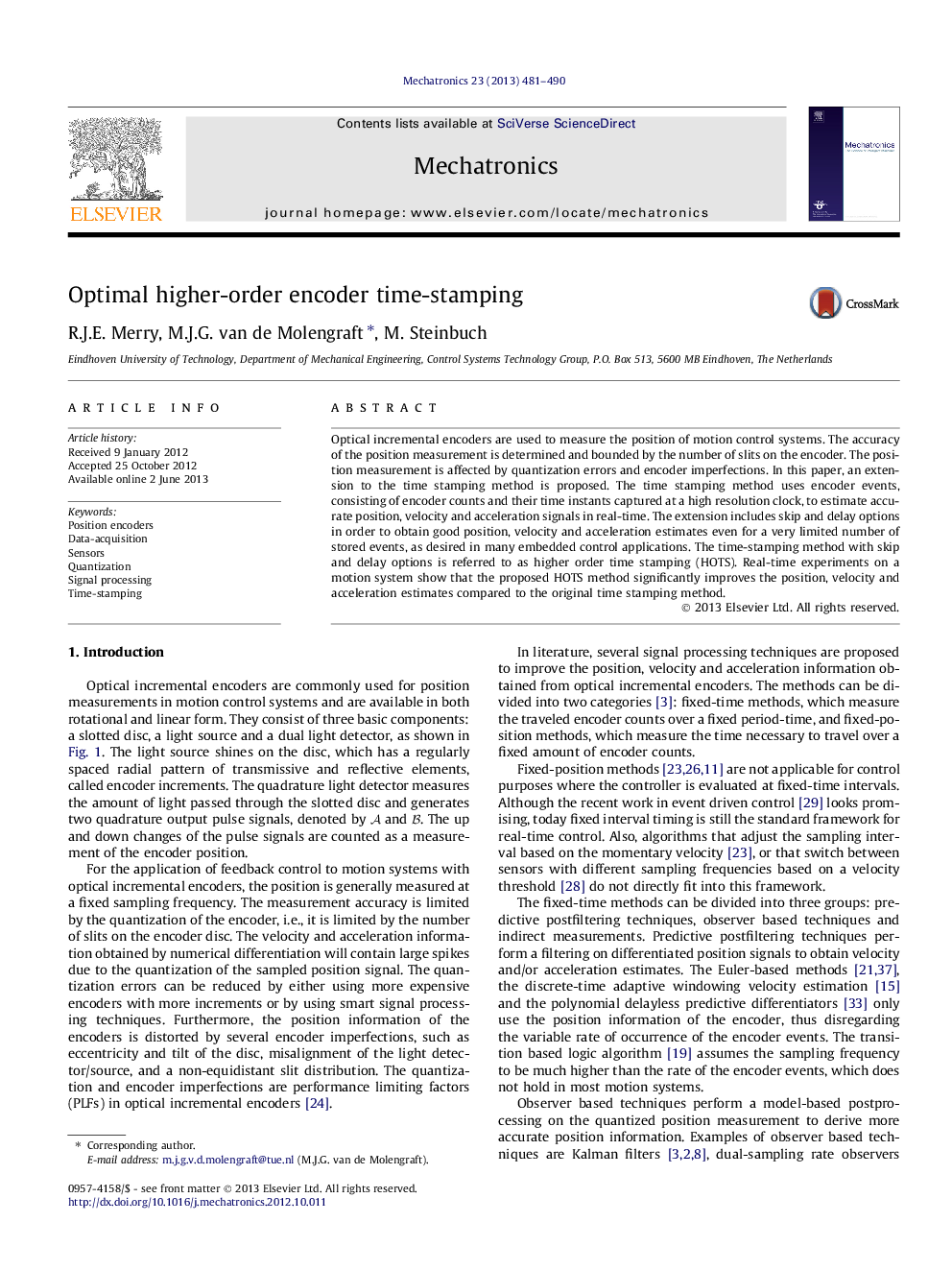 Optimal higher-order encoder time-stamping