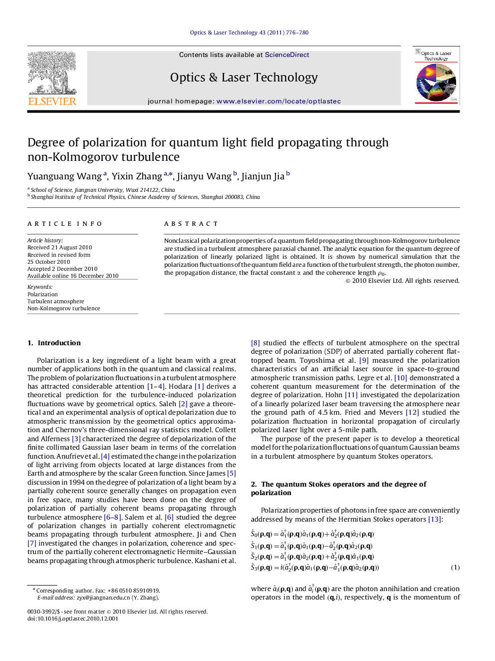 Degree of polarization for quantum light field propagating through non-Kolmogorov turbulence