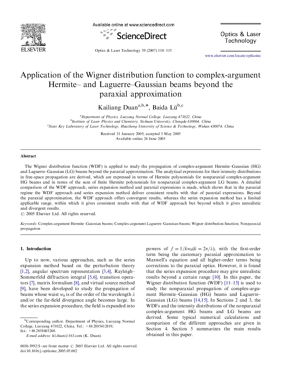 Application of the Wigner distribution function to complex-argument Hermite– and Laguerre–Gaussian beams beyond the paraxial approximation