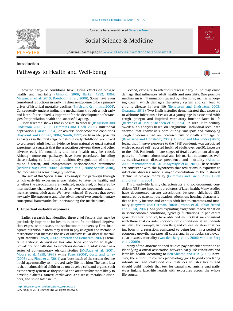 Pathways to Health and Well-being