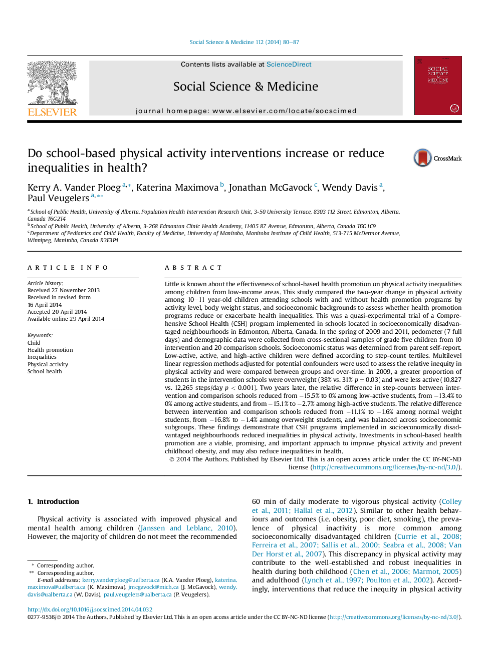 Do school-based physical activity interventions increase or reduce inequalities in health?