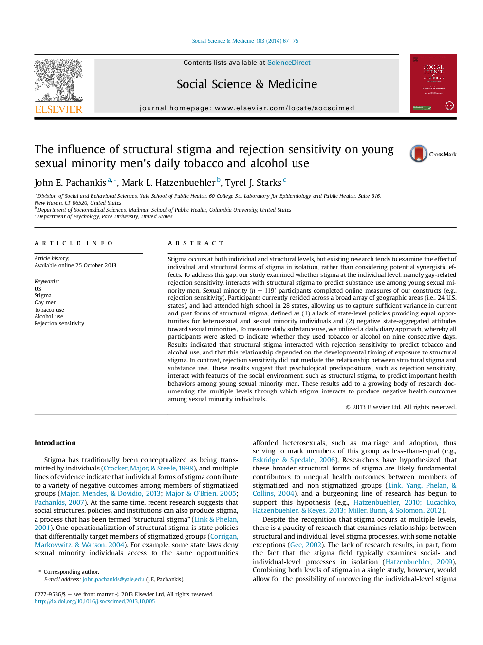 The influence of structural stigma and rejection sensitivity on young sexual minority men's daily tobacco and alcohol use