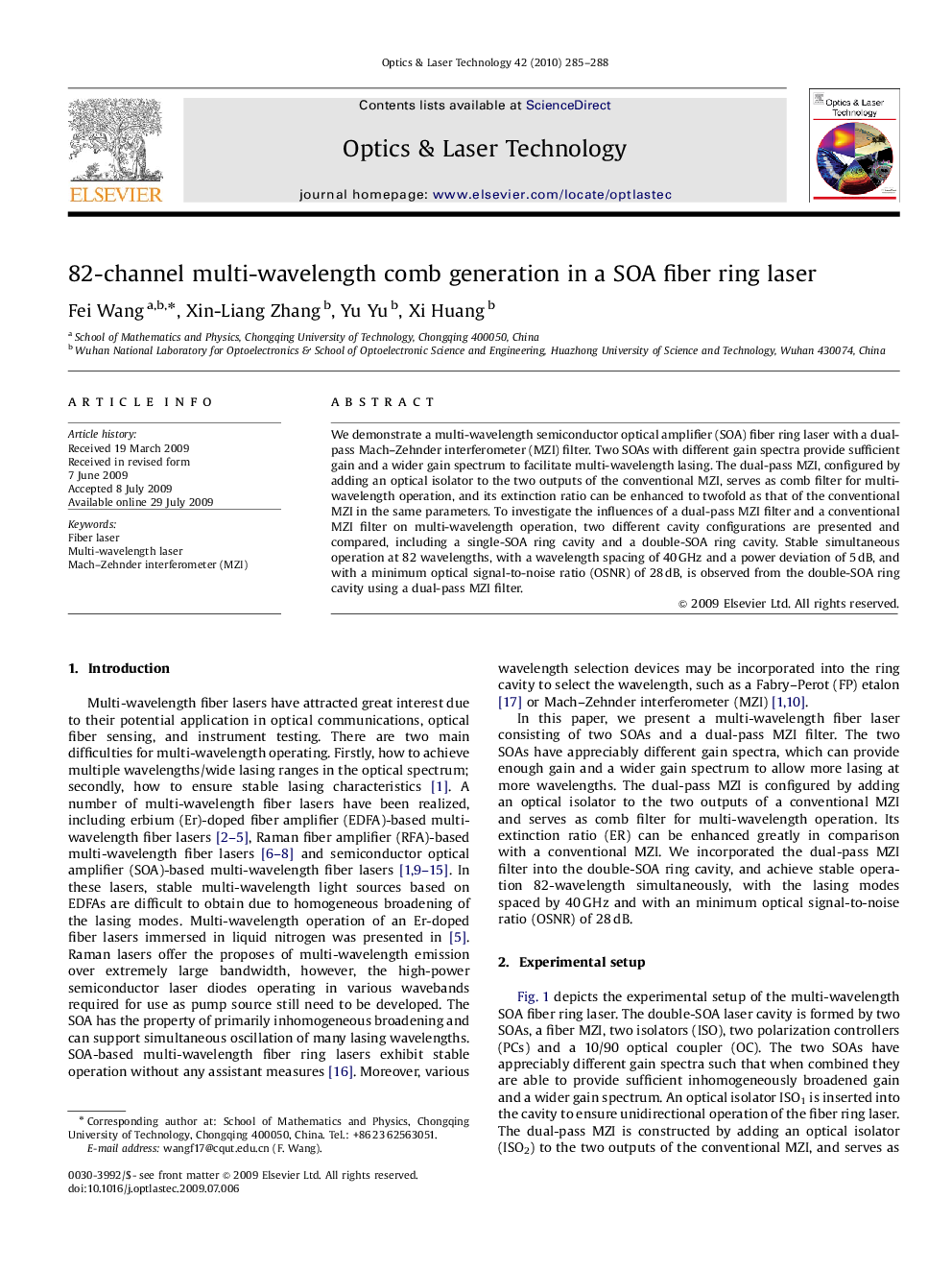 82-channel multi-wavelength comb generation in a SOA fiber ring laser