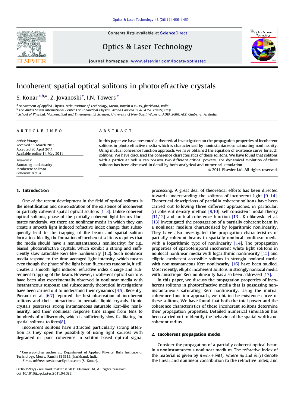 Incoherent spatial optical solitons in photorefractive crystals