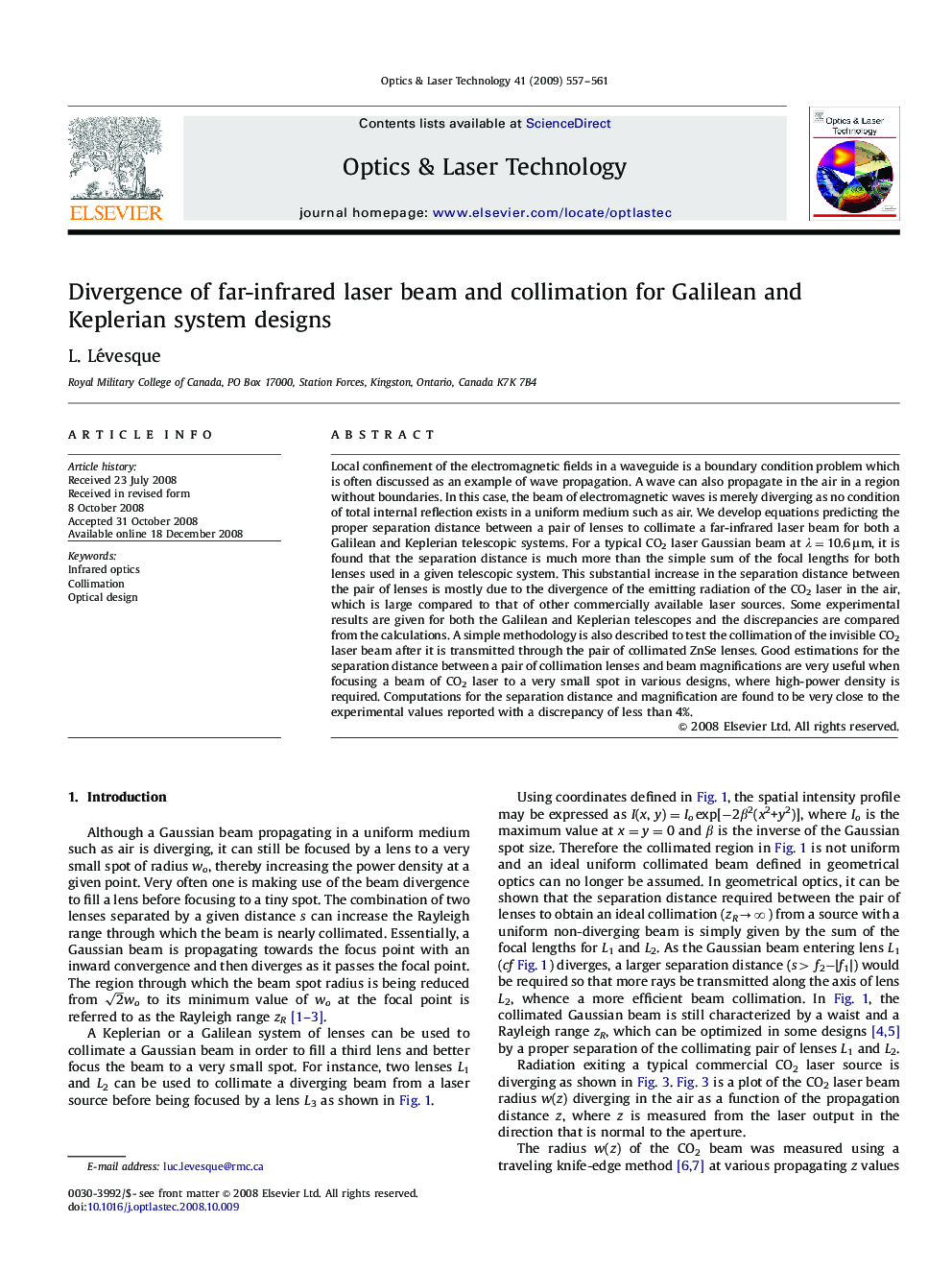 Divergence of far-infrared laser beam and collimation for Galilean and Keplerian system designs