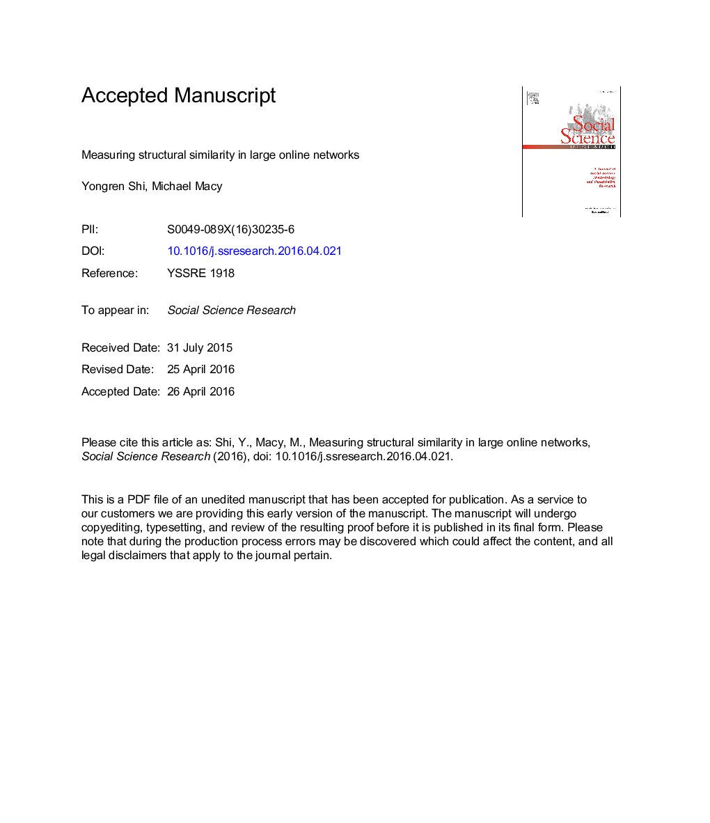 Measuring structural similarity in large online networks