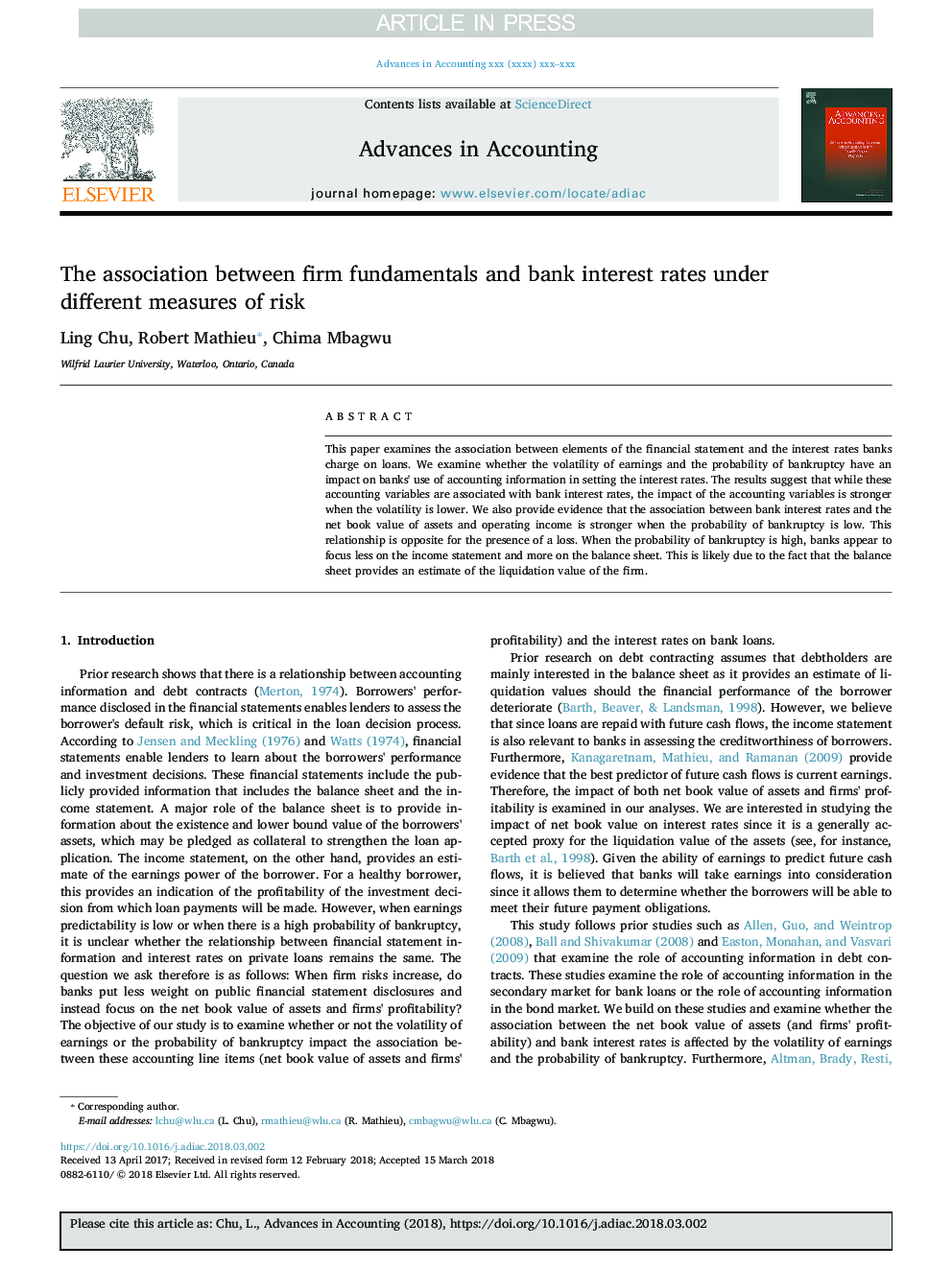 The association between firm fundamentals and bank interest rates under different measures of risk