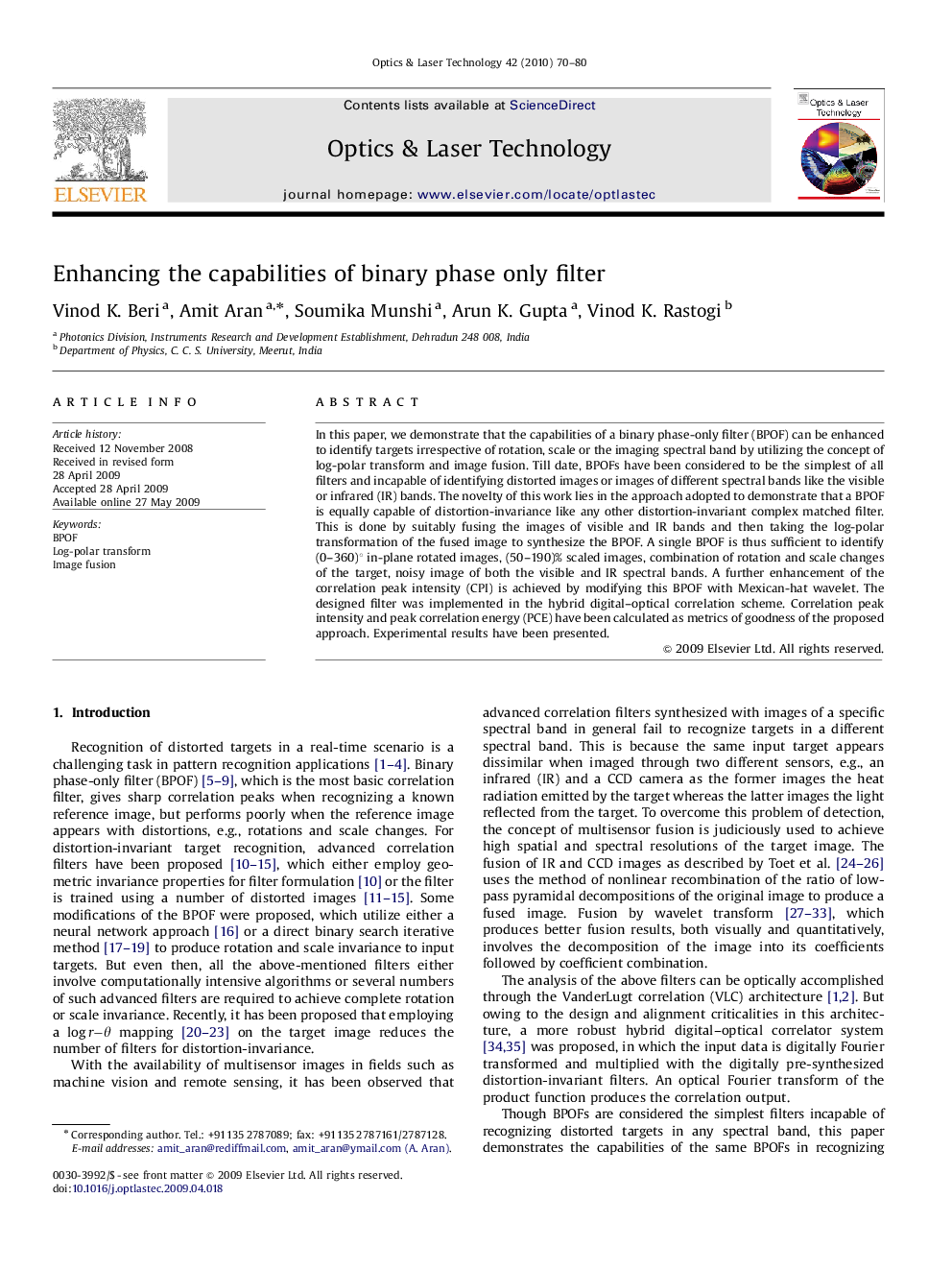 Enhancing the capabilities of binary phase only filter