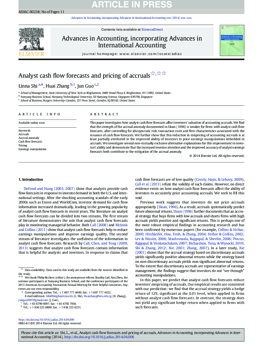 Analyst cash flow forecasts and pricing of accruals