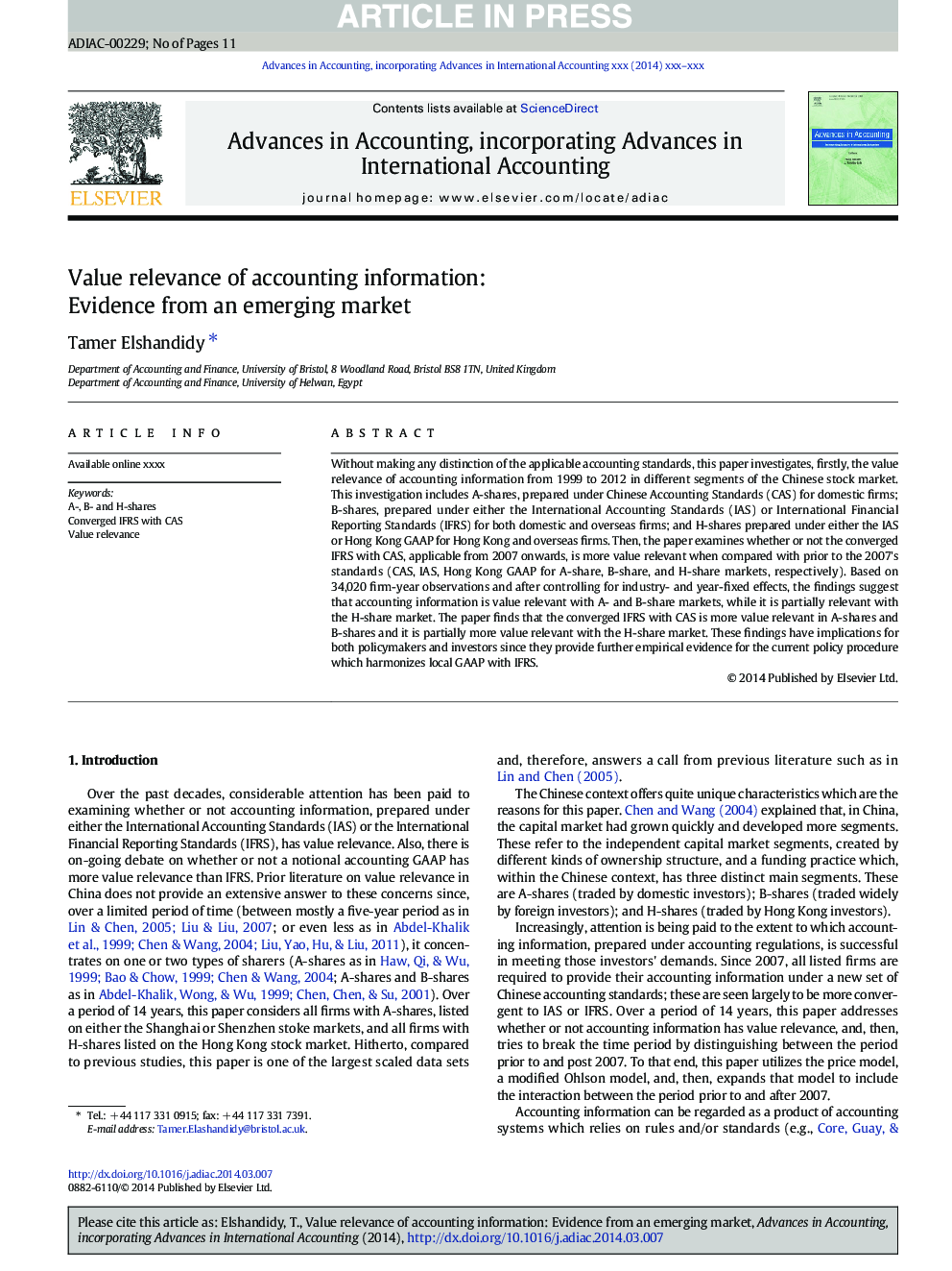 Value relevance of accounting information: Evidence from an emerging market