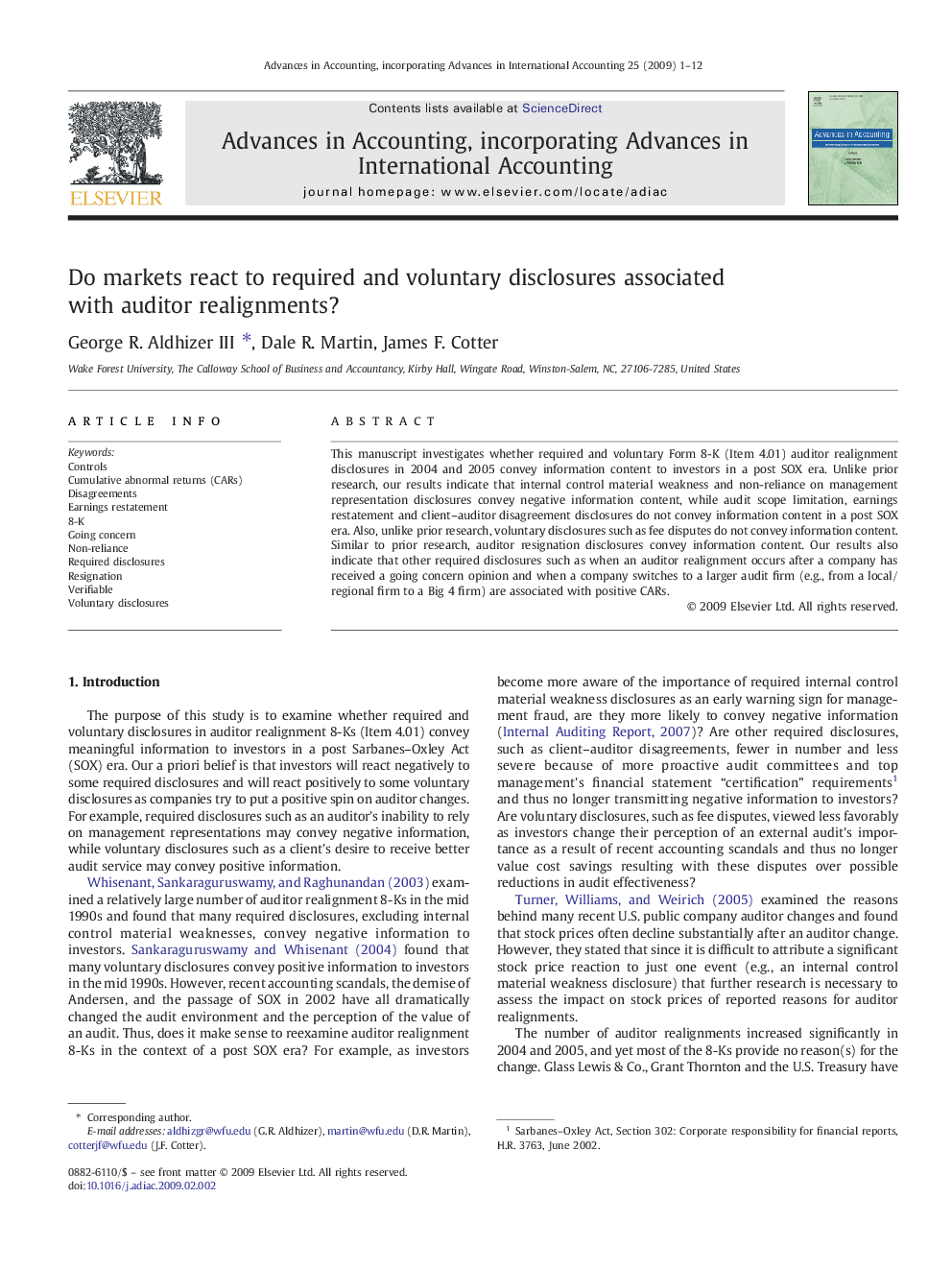 Do markets react to required and voluntary disclosures associated with auditor realignments?