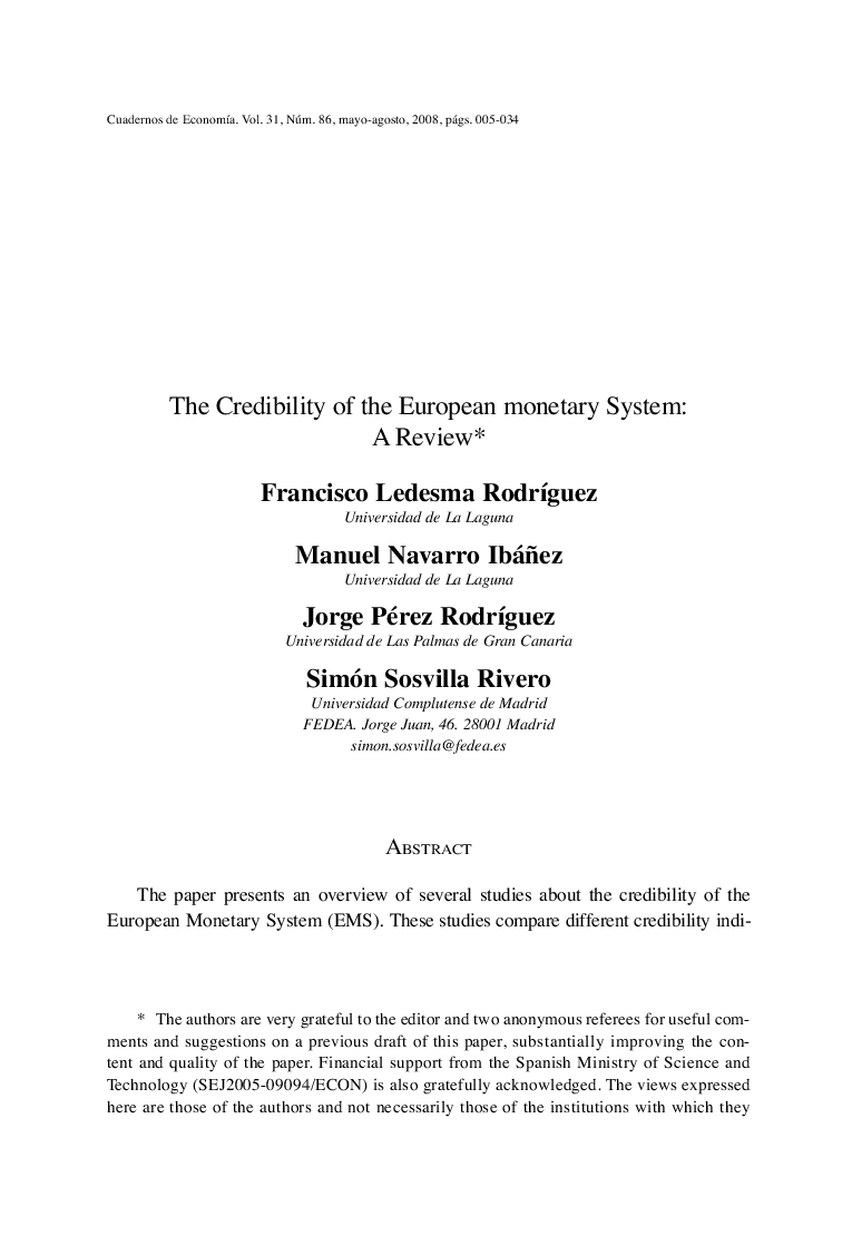 The Credibility of the European monetary System: A Review