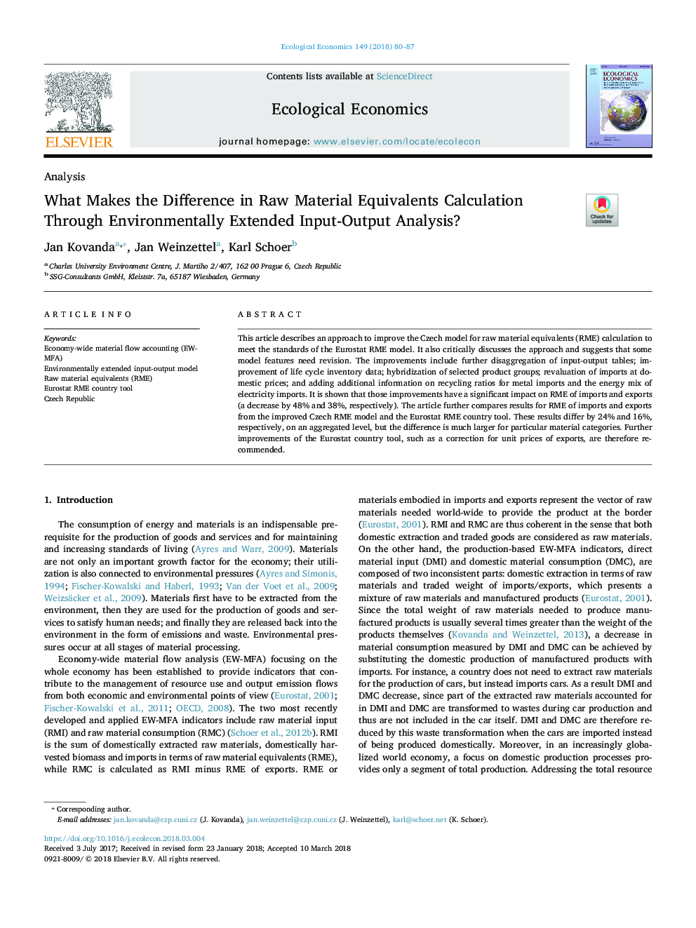 What Makes the Difference in Raw Material Equivalents Calculation Through Environmentally Extended Input-Output Analysis?