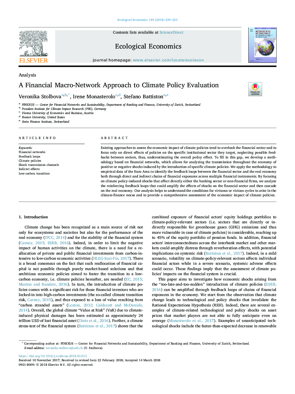 A Financial Macro-Network Approach to Climate Policy Evaluation