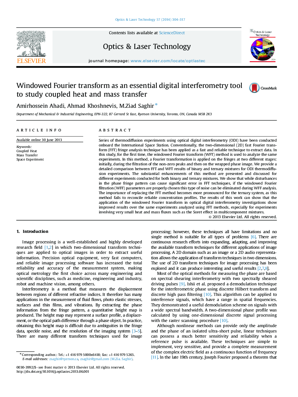 Windowed Fourier transform as an essential digital interferometry tool to study coupled heat and mass transfer