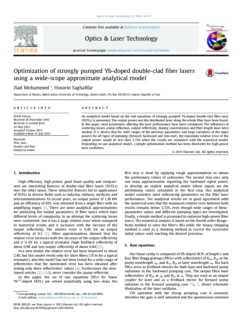 Optimization of strongly pumped Yb-doped double-clad fiber lasers using a wide-scope approximate analytical model