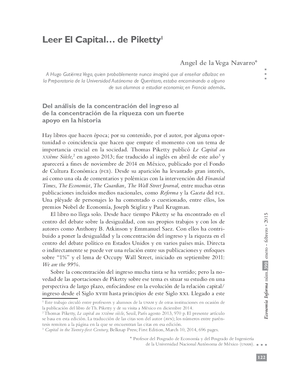 عکس صفحه اول مقاله: Leer El Capital⦠de Piketty1 Leer El Capital⦠de Piketty1