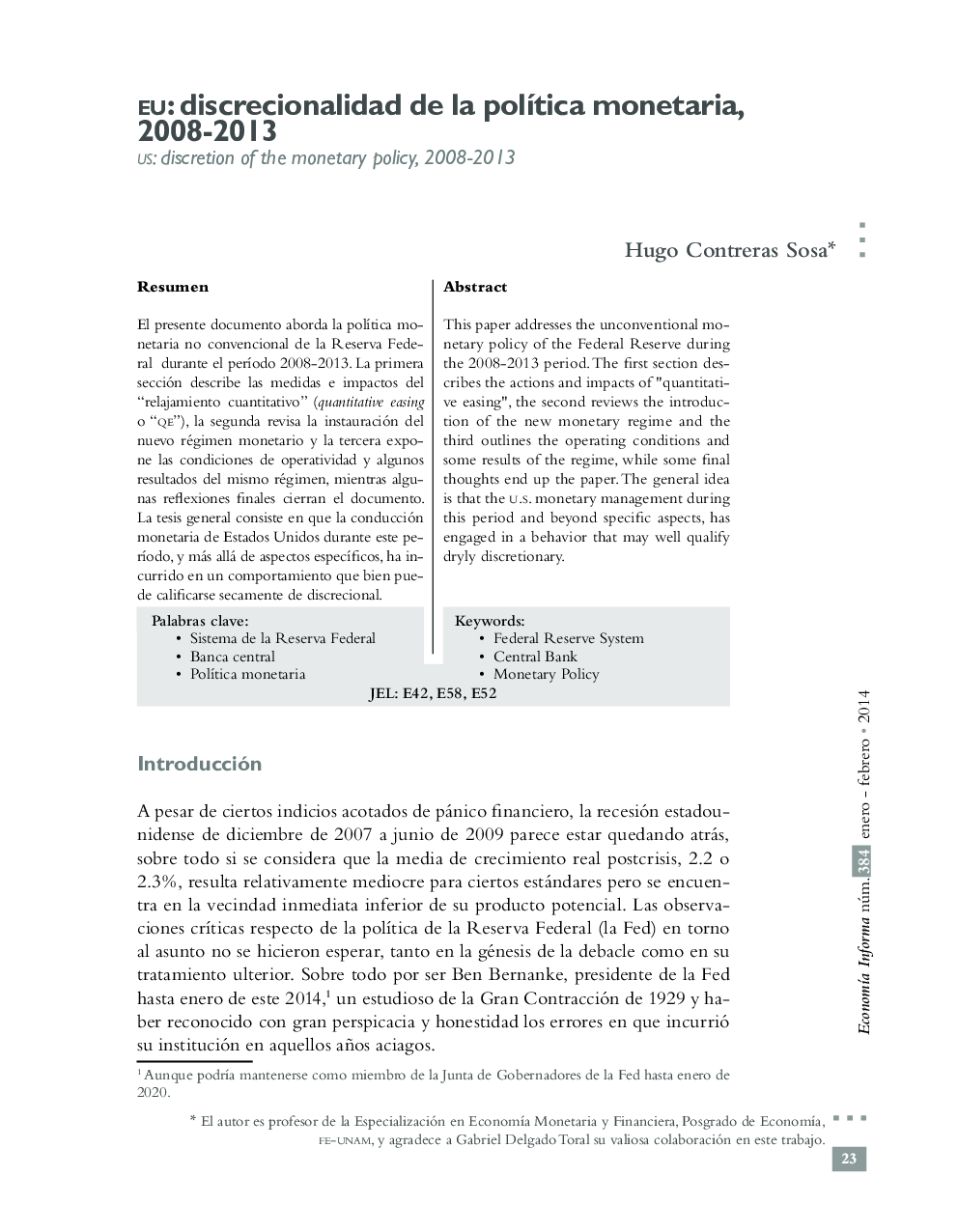 eu: discrecionalidad de la polÃ­tica monetaria, 2008-2013