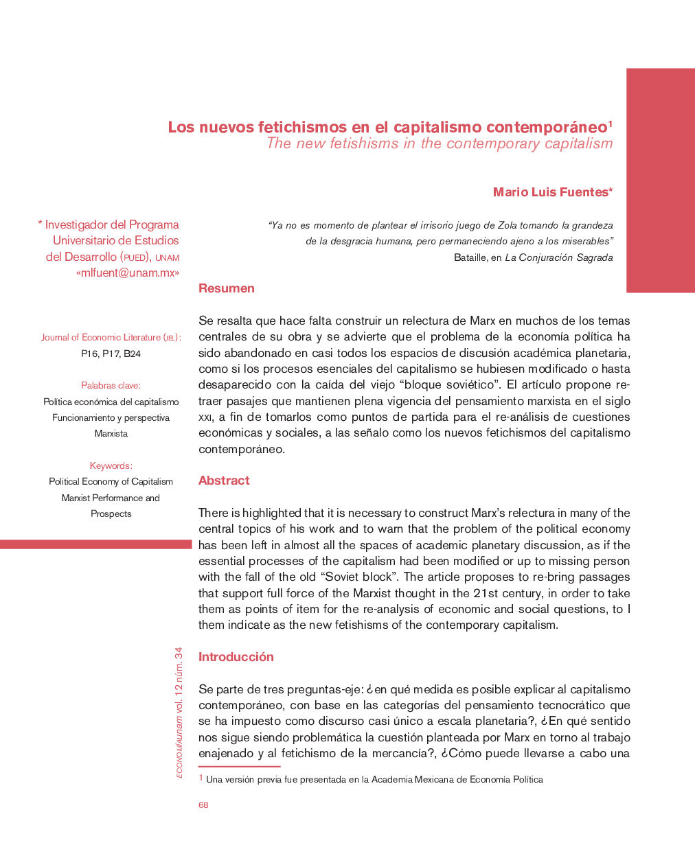 عکس صفحه اول مقاله: Los nuevos fetichismos en el capitalismo contemporáneo1 Los nuevos fetichismos en el capitalismo contemporáneo1
