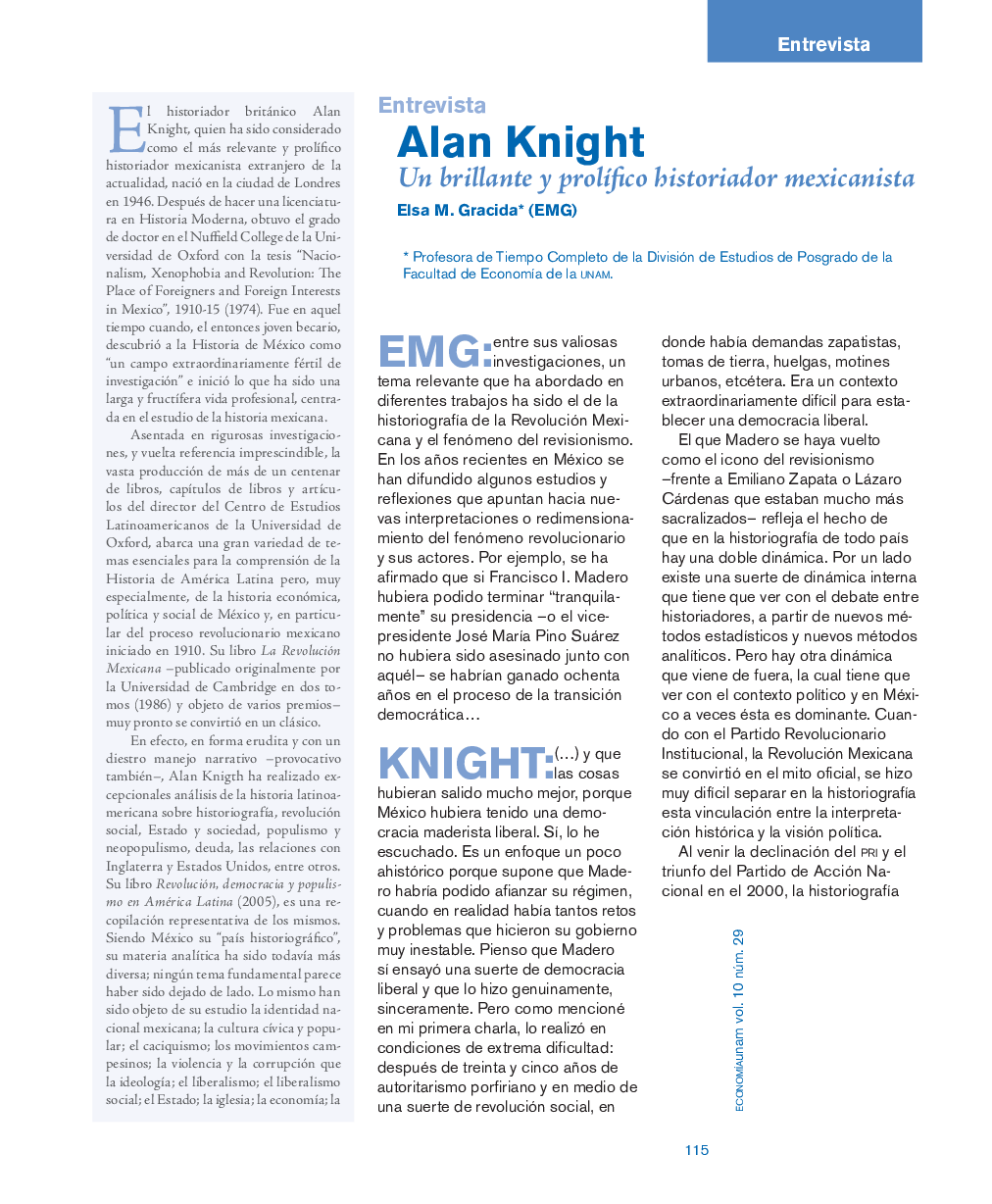 Alan Knight Un brillante y prolifico historiador mexicanista