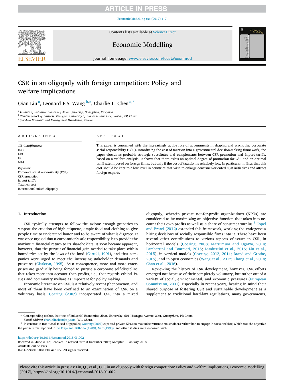 CSR in an oligopoly with foreign competition: Policy and welfare implications