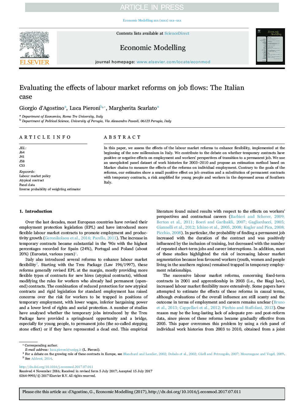 Evaluating the effects of labour market reforms on job flows: The Italian case