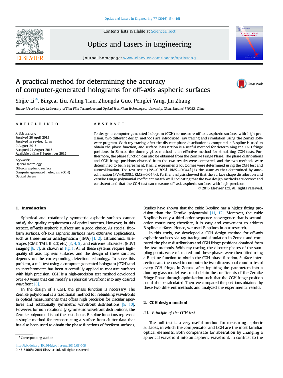 A practical method for determining the accuracy of computer-generated holograms for off-axis aspheric surfaces