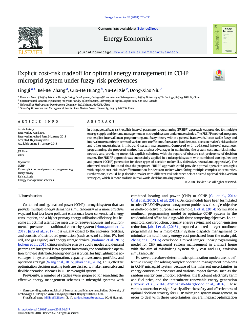 Explicit cost-risk tradeoff for optimal energy management in CCHP microgrid system under fuzzy-risk preferences