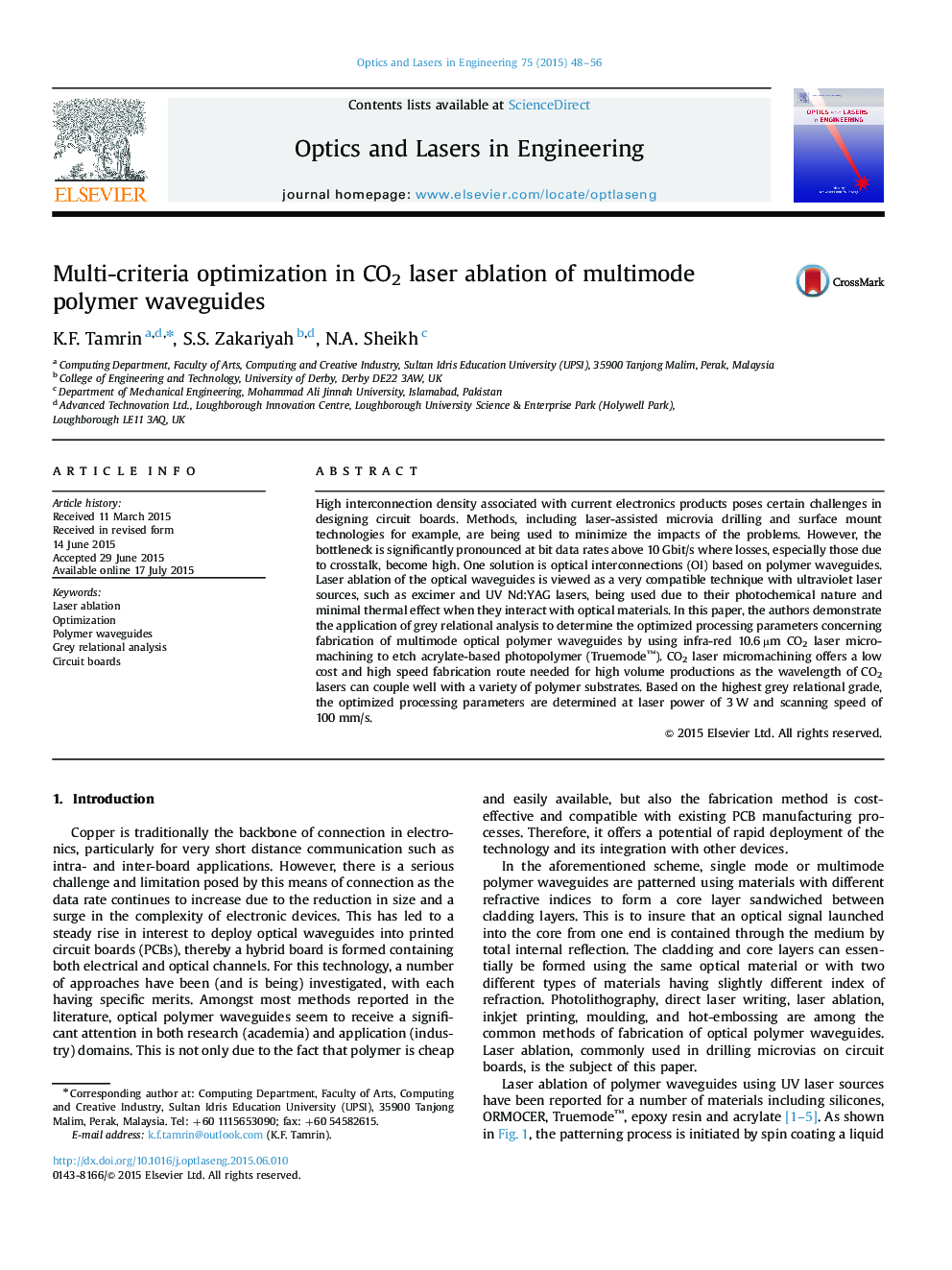 Multi-criteria optimization in CO2 laser ablation of multimode polymer waveguides