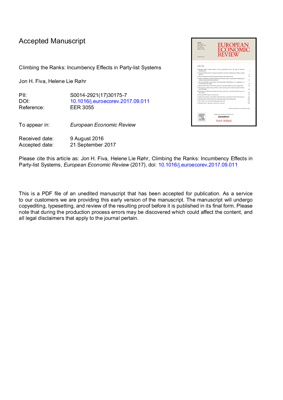 Climbing the ranks: incumbency effects in party-list systems