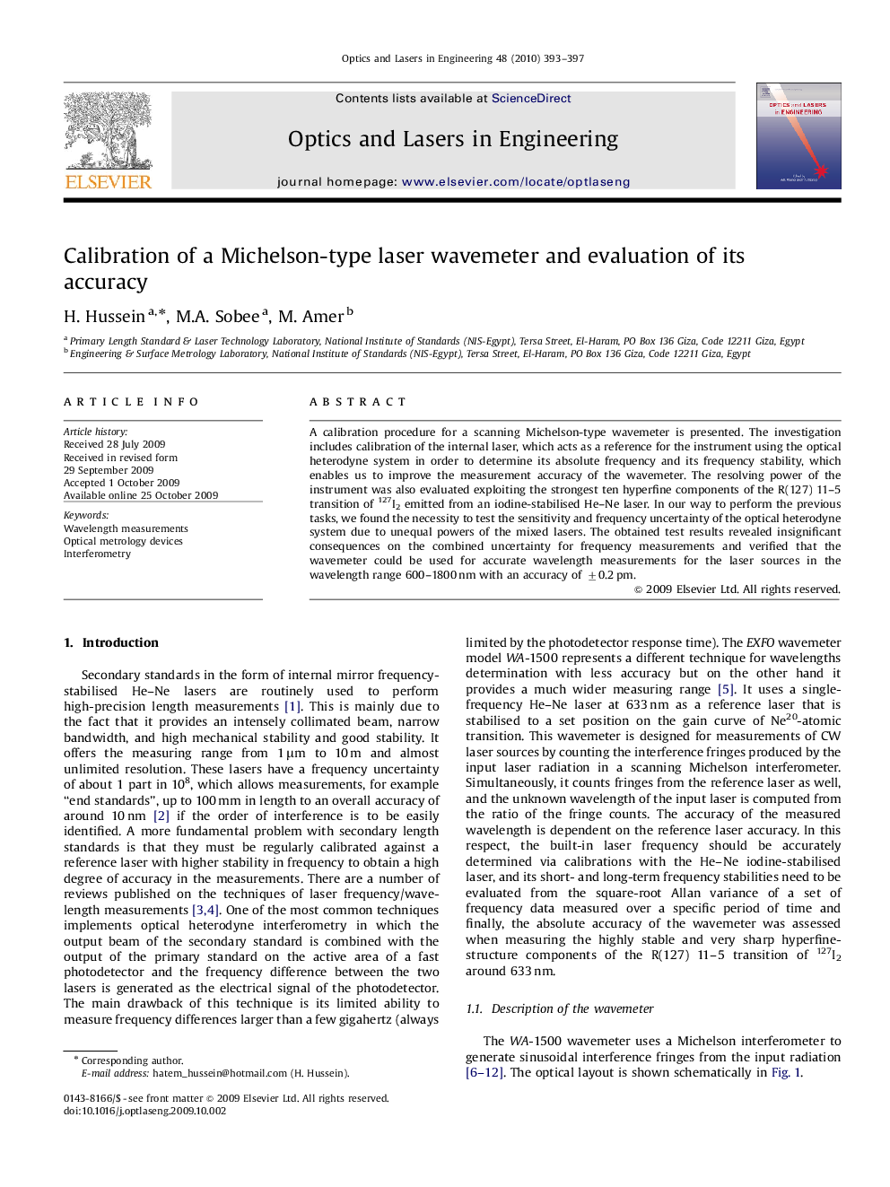 Calibration of a Michelson-type laser wavemeter and evaluation of its accuracy