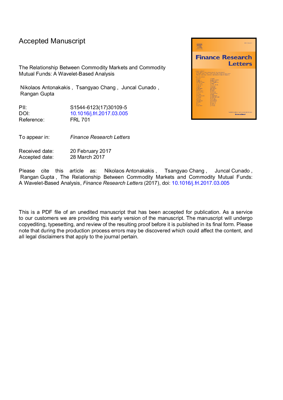 The relationship between commodity markets and commodity mutual funds: A wavelet-based analysis