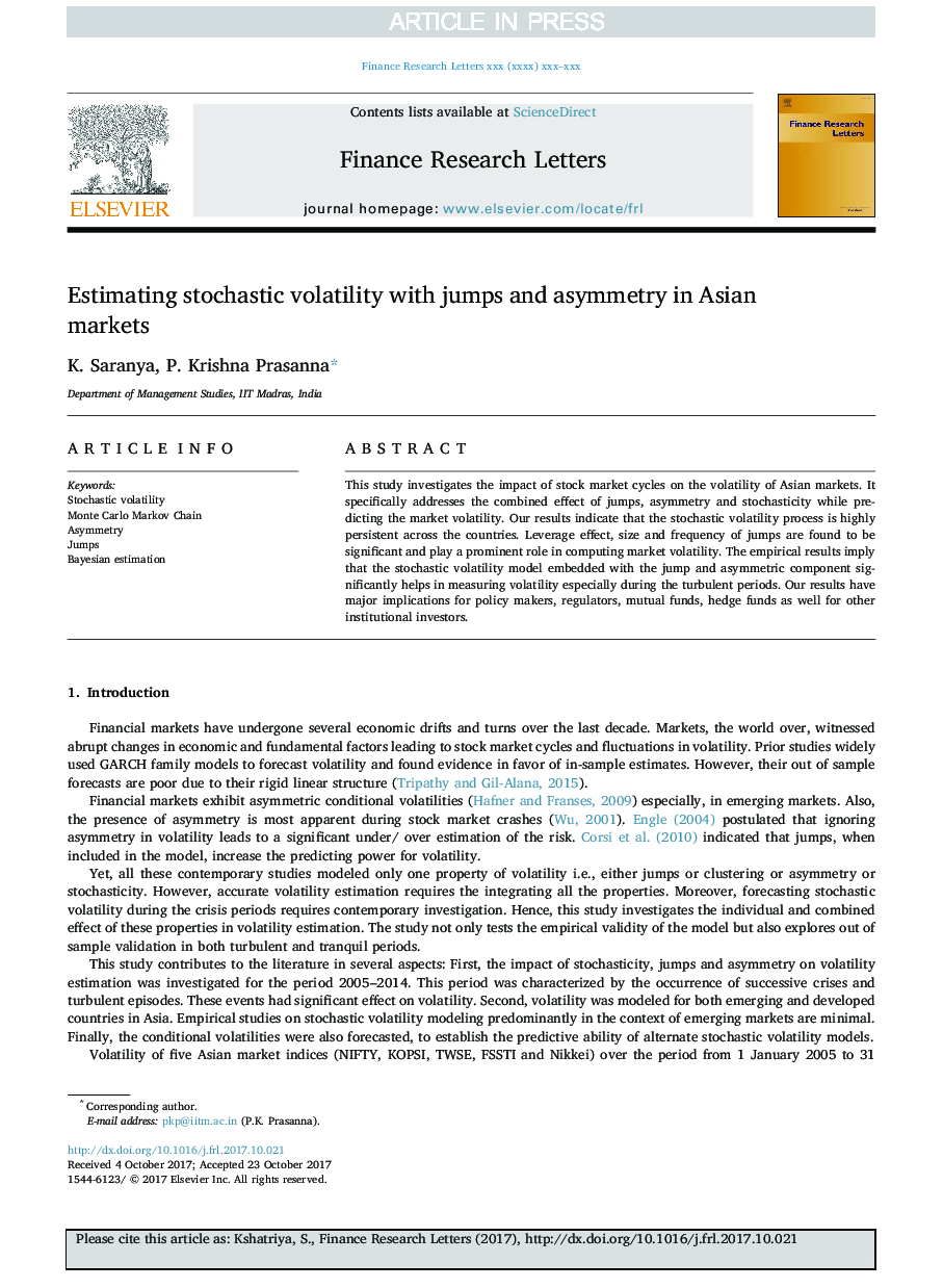 Estimating stochastic volatility with jumps and asymmetry in Asian markets