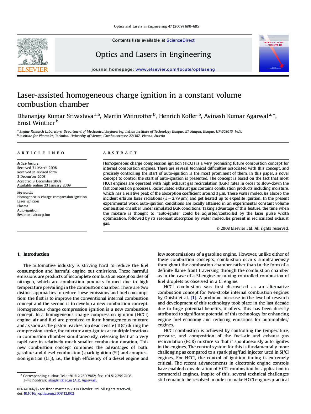 Laser-assisted homogeneous charge ignition in a constant volume combustion chamber