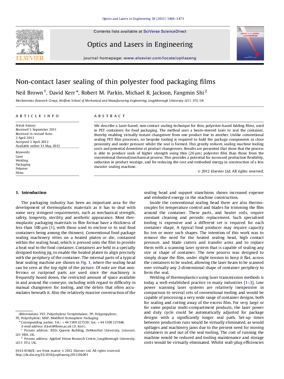 Non-contact laser sealing of thin polyester food packaging films