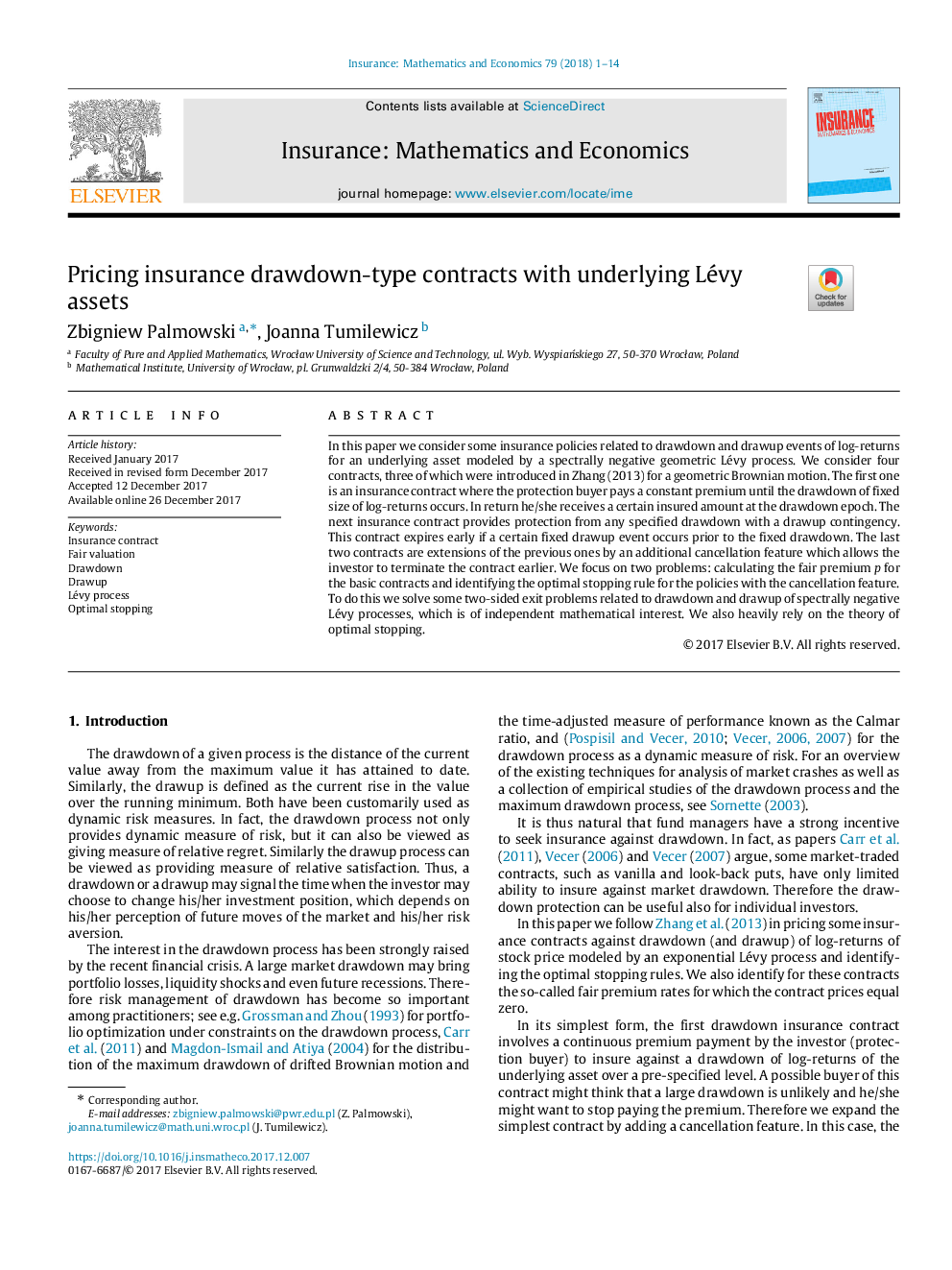 Pricing insurance drawdown-type contracts with underlying Lévy assets