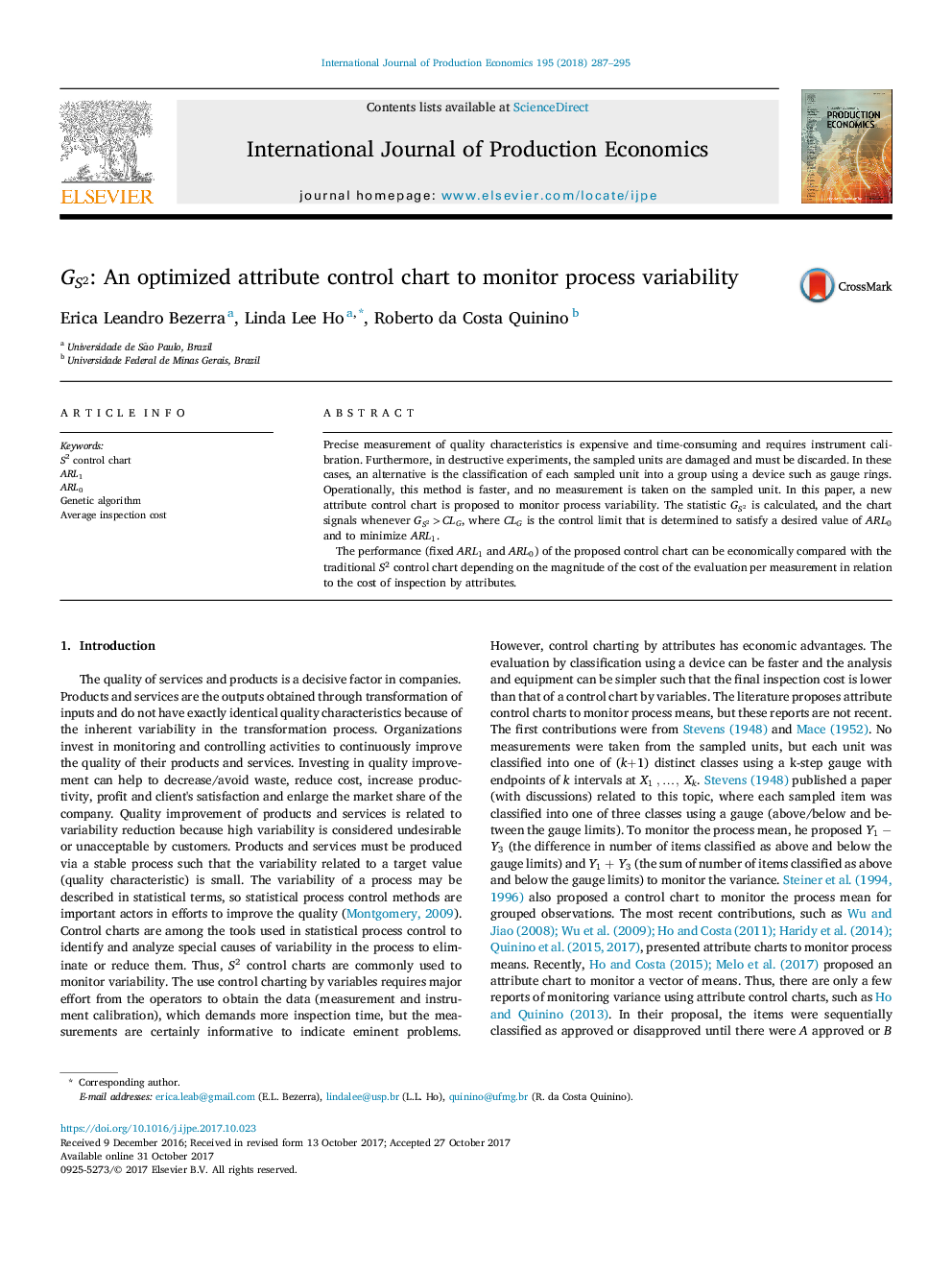 GS2: An optimized attribute control chart to monitor process variability