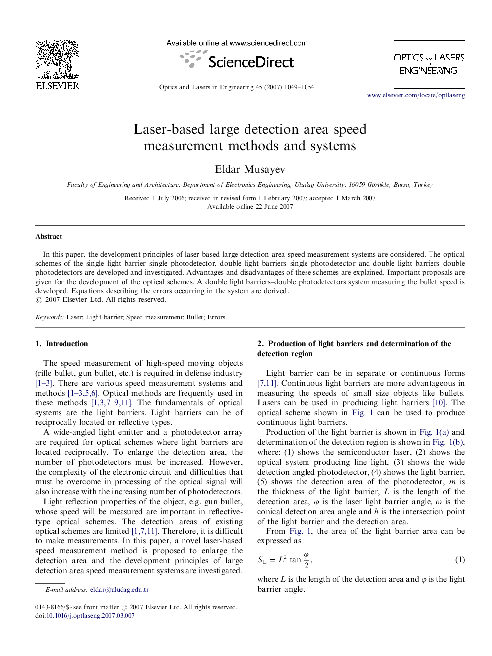 Laser-based large detection area speed measurement methods and systems