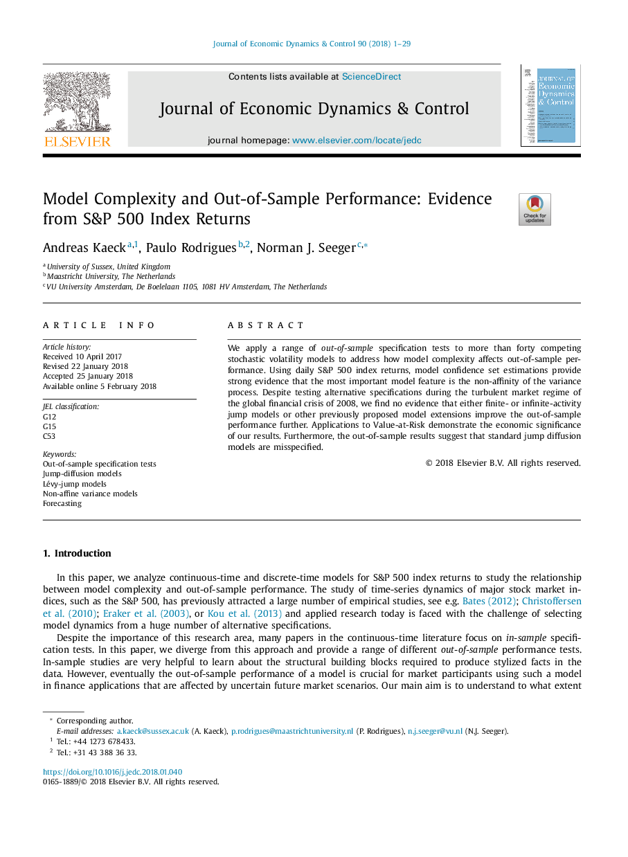 Model Complexity and Out-of-Sample Performance: Evidence from S&P 500 Index Returns