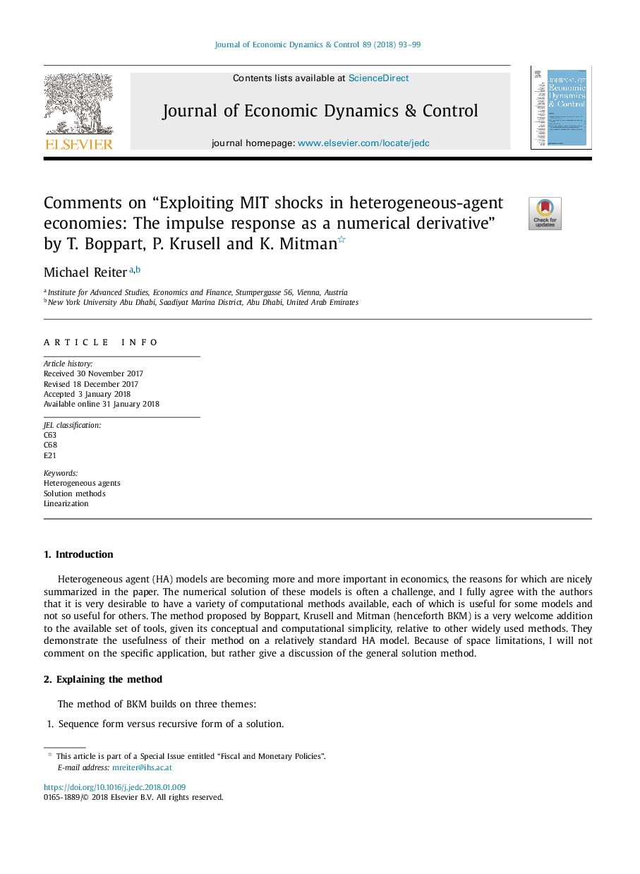 Comments on “Exploiting MIT shocks in heterogeneous-agent economies: The impulse response as a numerical derivative” by T. Boppart, P. Krusell and K. Mitman