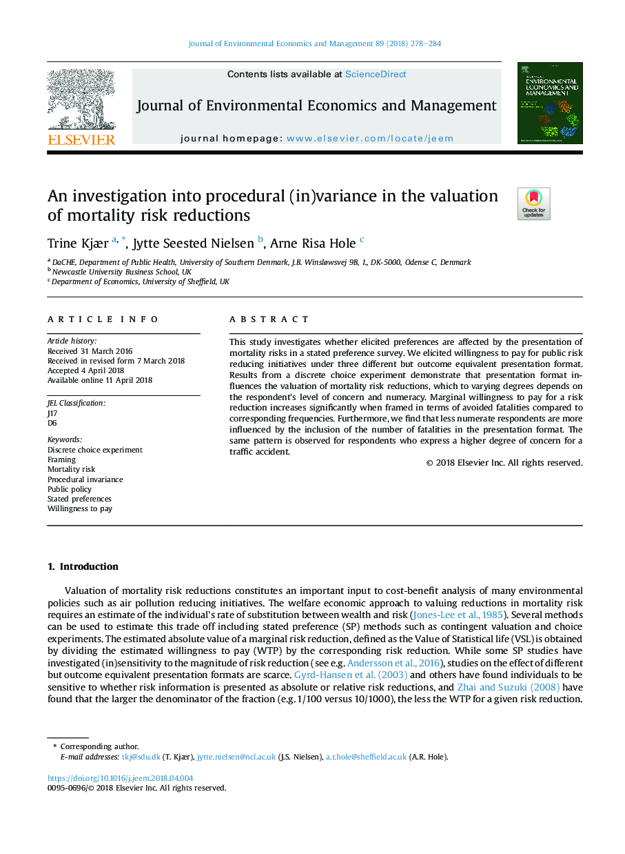 An investigation into procedural (in)variance in the valuation of mortality risk reductions