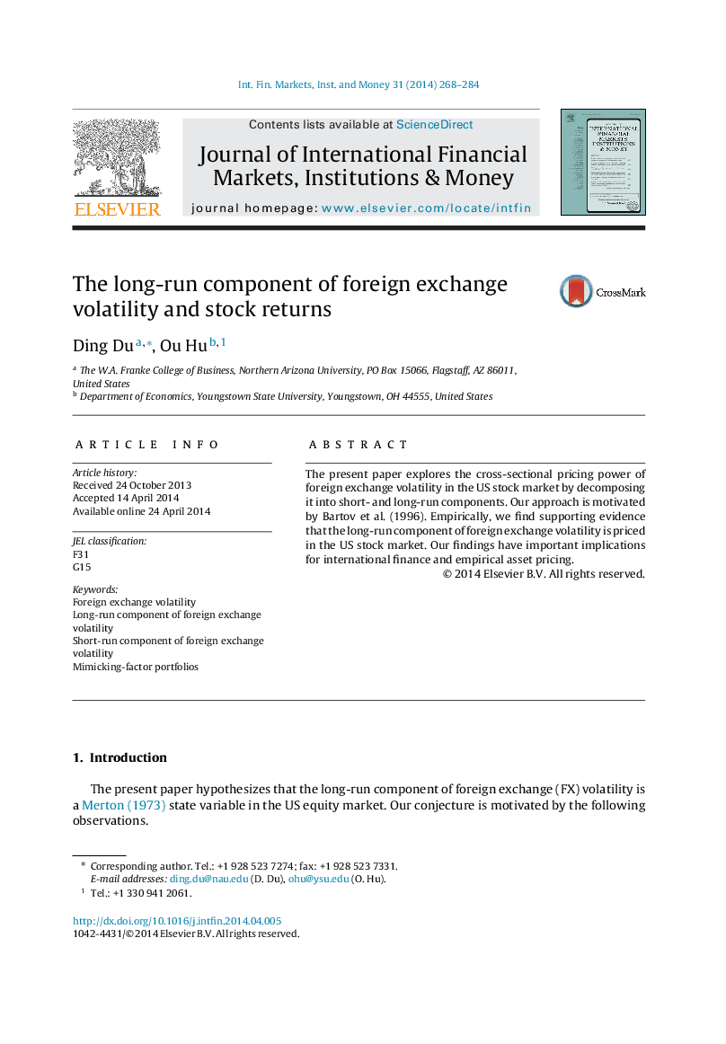 The long-run component of foreign exchange volatility and stock returns