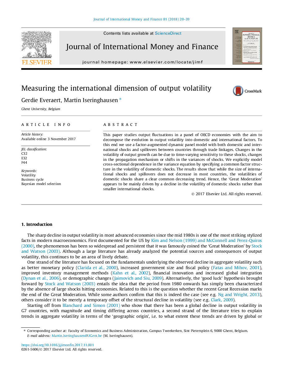 Measuring the international dimension of output volatility